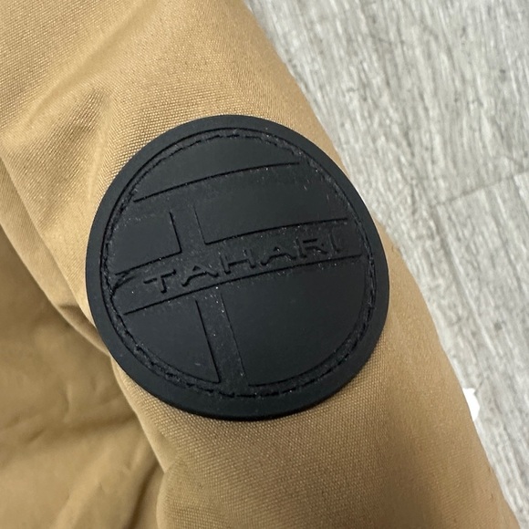 Tahari Women's Camel Puffer Coat with Black Faux Fur Hood - Picture 5 of 7